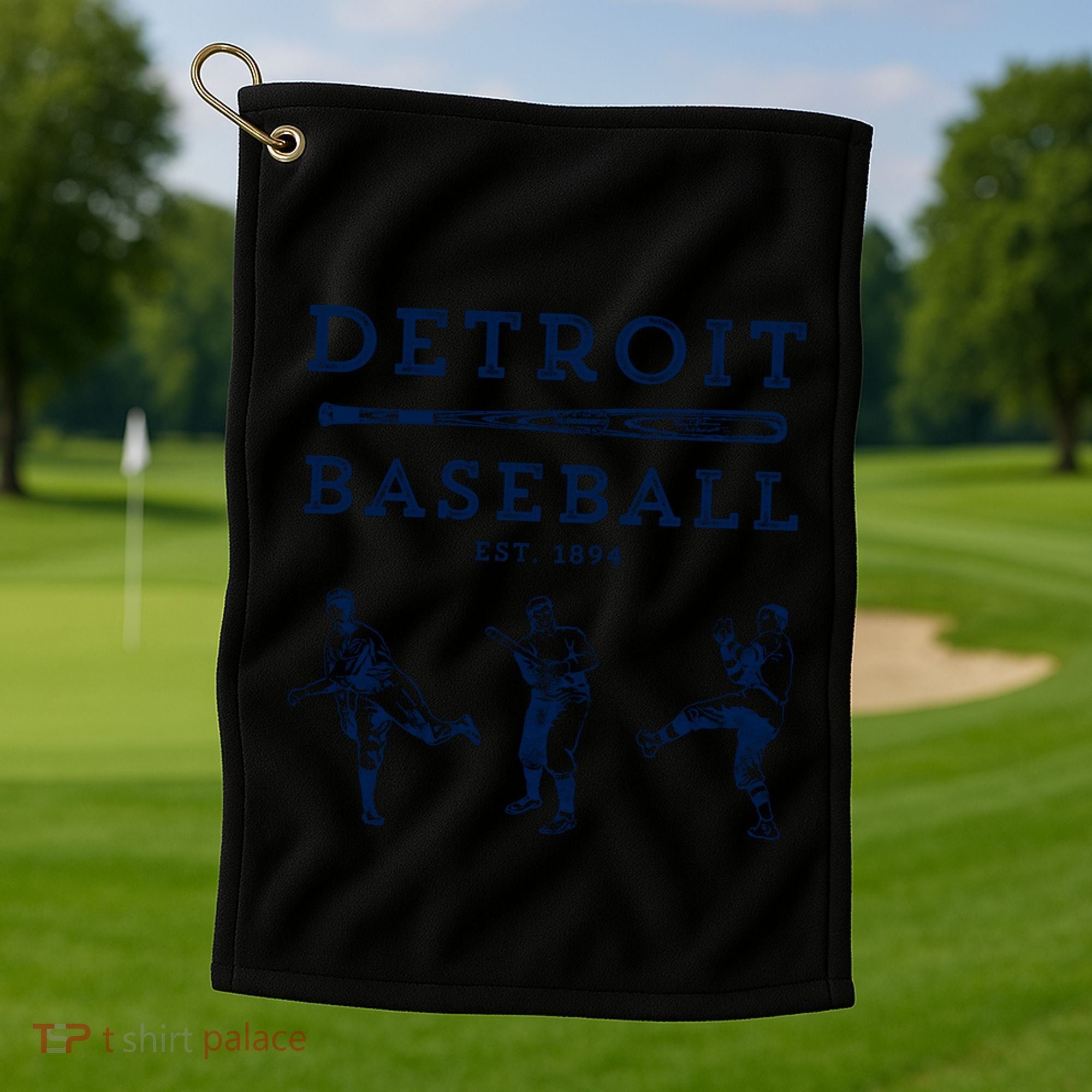 Classic Detroit Baseball Fan Retro Funny Gift Golf Towel