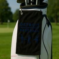 Classic Detroit Baseball Fan Retro Funny Gift Golf Towel thumb 2