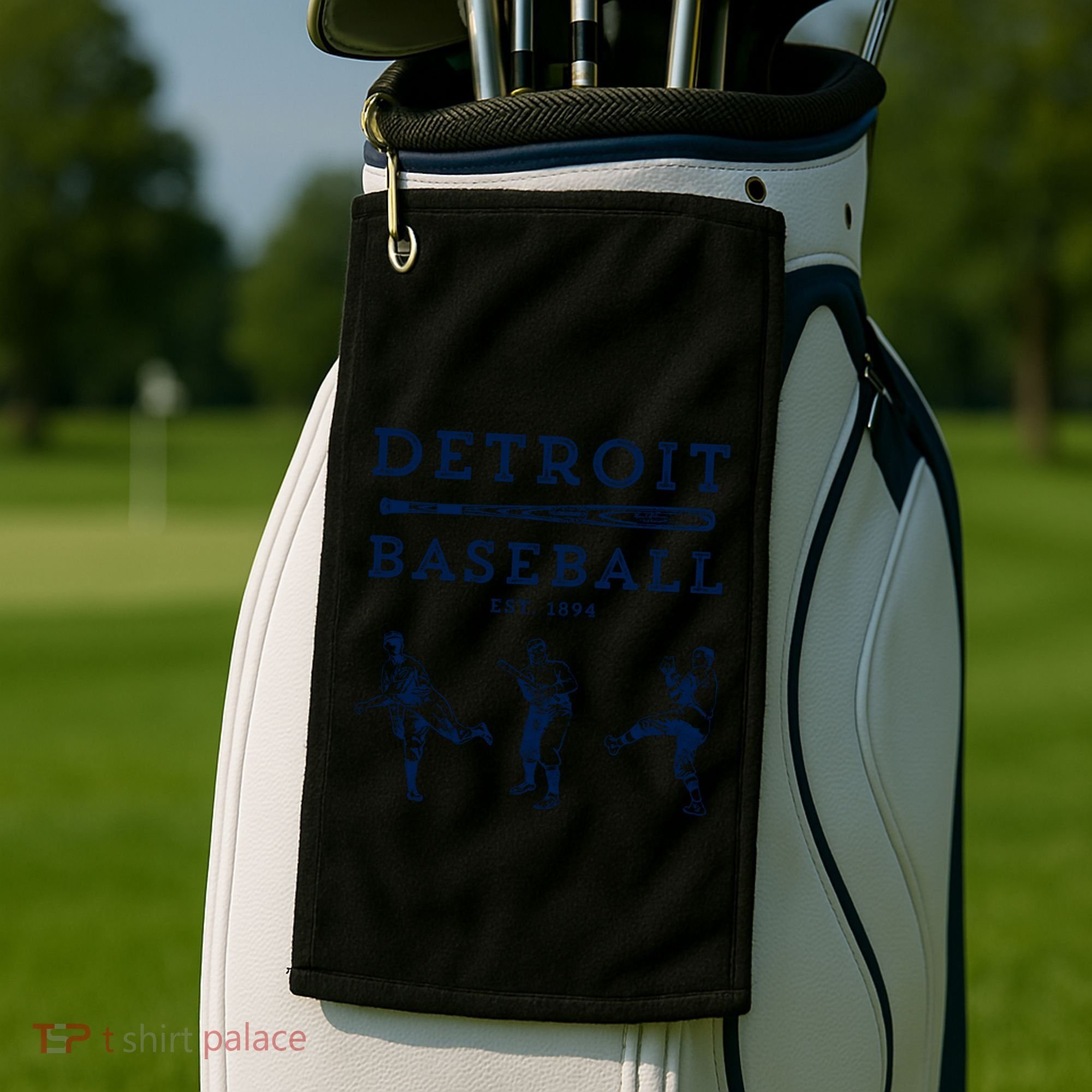 Classic Detroit Baseball Fan Retro Funny Gift Golf Towel
