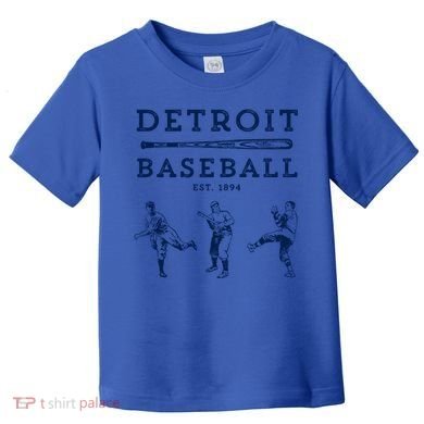 Classic Detroit Baseball Fan Retro Funny Gift Toddler T-Shirt