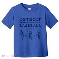 Classic Detroit Baseball Fan Retro Funny Gift Toddler T-Shirt thumb 0