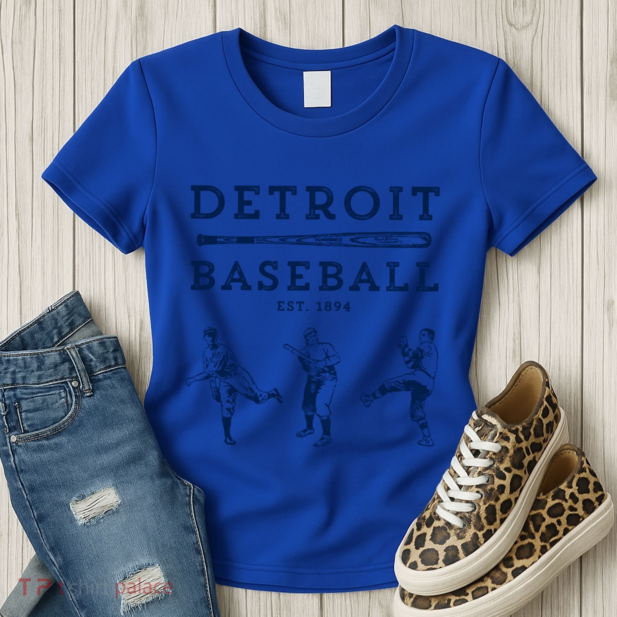 Classic Detroit Baseball Fan Retro Funny Gift Women's T-Shirt