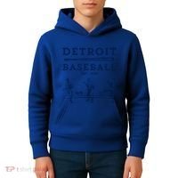 Classic Detroit Baseball Fan Retro Funny Gift Kids Hoodie thumb 4