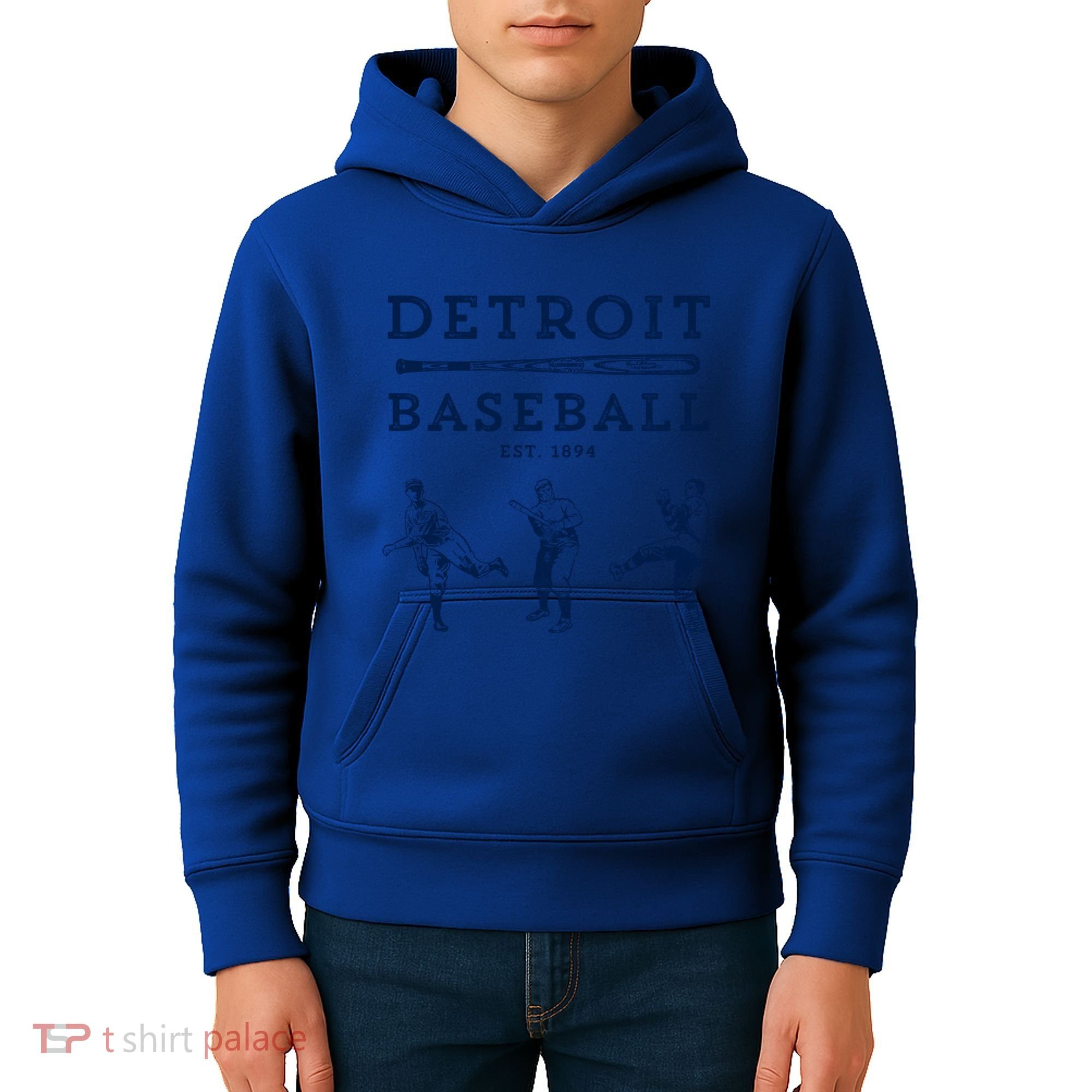 Classic Detroit Baseball Fan Retro Funny Gift Kids Hoodie