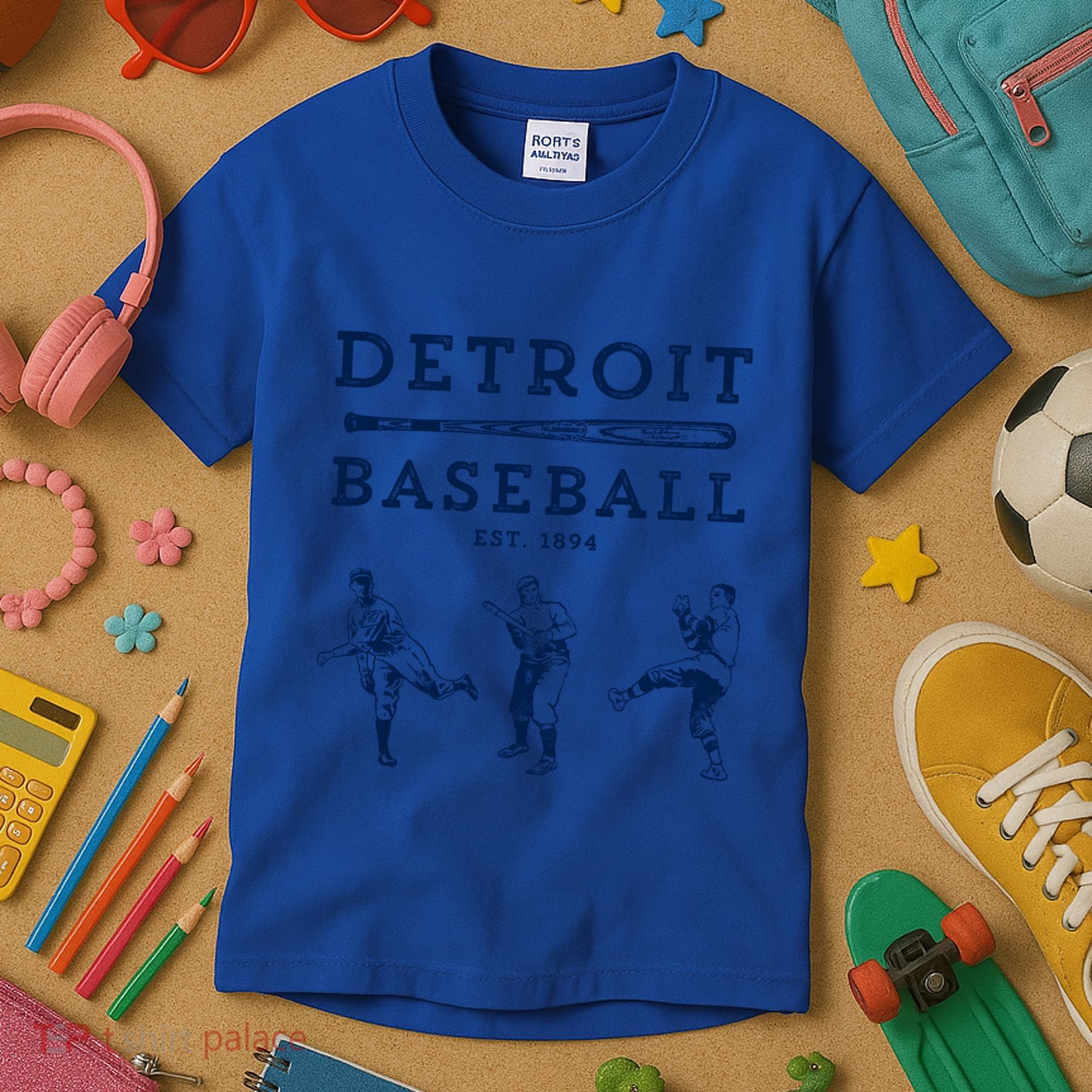 Classic Detroit Baseball Fan Retro Funny Gift Kids T-Shirt