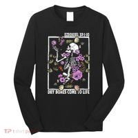 Christian Dry Bones Come To Life Floral Skeleton Long Sleeve Shirt thumb 0