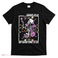 Christian Dry Bones Come To Life Floral Skeleton T-Shirt thumb 0