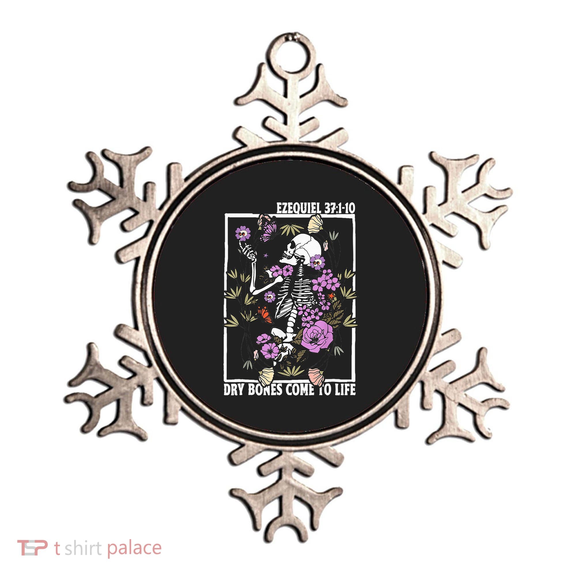 Christian Dry Bones Come To Life Floral Skeleton Ornament