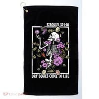 Christian Dry Bones Come To Life Floral Skeleton Golf Towel thumb 0