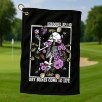 Christian Dry Bones Come To Life Floral Skeleton Golf Towel thumb 1