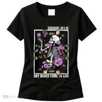 Christian Dry Bones Come To Life Floral Skeleton Women's T-Shirt thumb 0