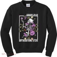 Christian Dry Bones Come To Life Floral Skeleton Kids Sweatshirt thumb 0