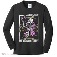 Christian Dry Bones Come To Life Floral Skeleton Kids Long Sleeve Shirt thumb 0