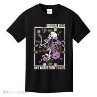 Christian Dry Bones Come To Life Floral Skeleton Kids T-Shirt thumb 0
