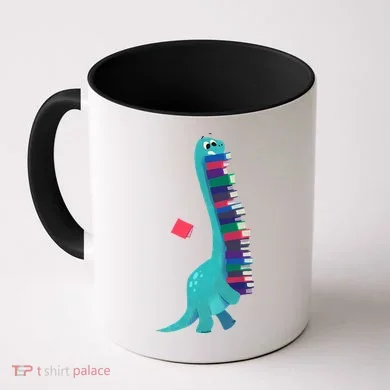 Cute Dinosaur Book Reading Readasaurus Coffee Mug