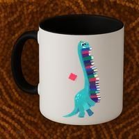 Cute Dinosaur Book Reading Readasaurus Coffee Mug thumb 2