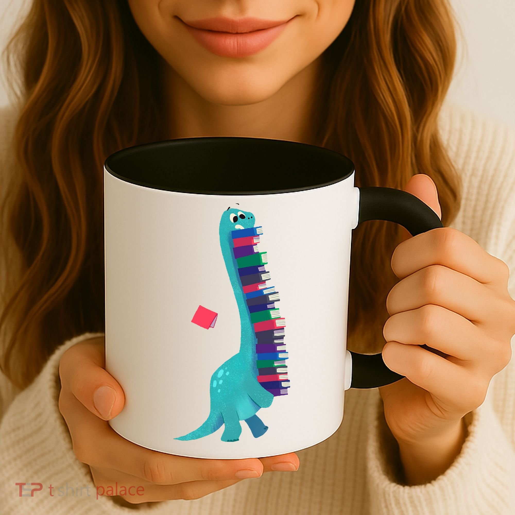Cute Dinosaur Book Reading Readasaurus Coffee Mug