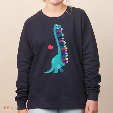 Cute Dinosaur Book Reading Readasaurus Women's Sweatshirt