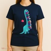 Cute Dinosaur Book Reading Readasaurus T-Shirt thumb 4