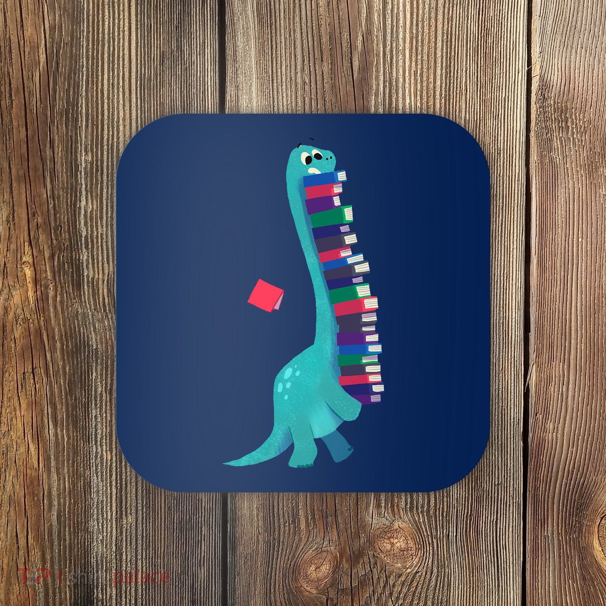 Cute Dinosaur Book Reading Readasaurus Coaster