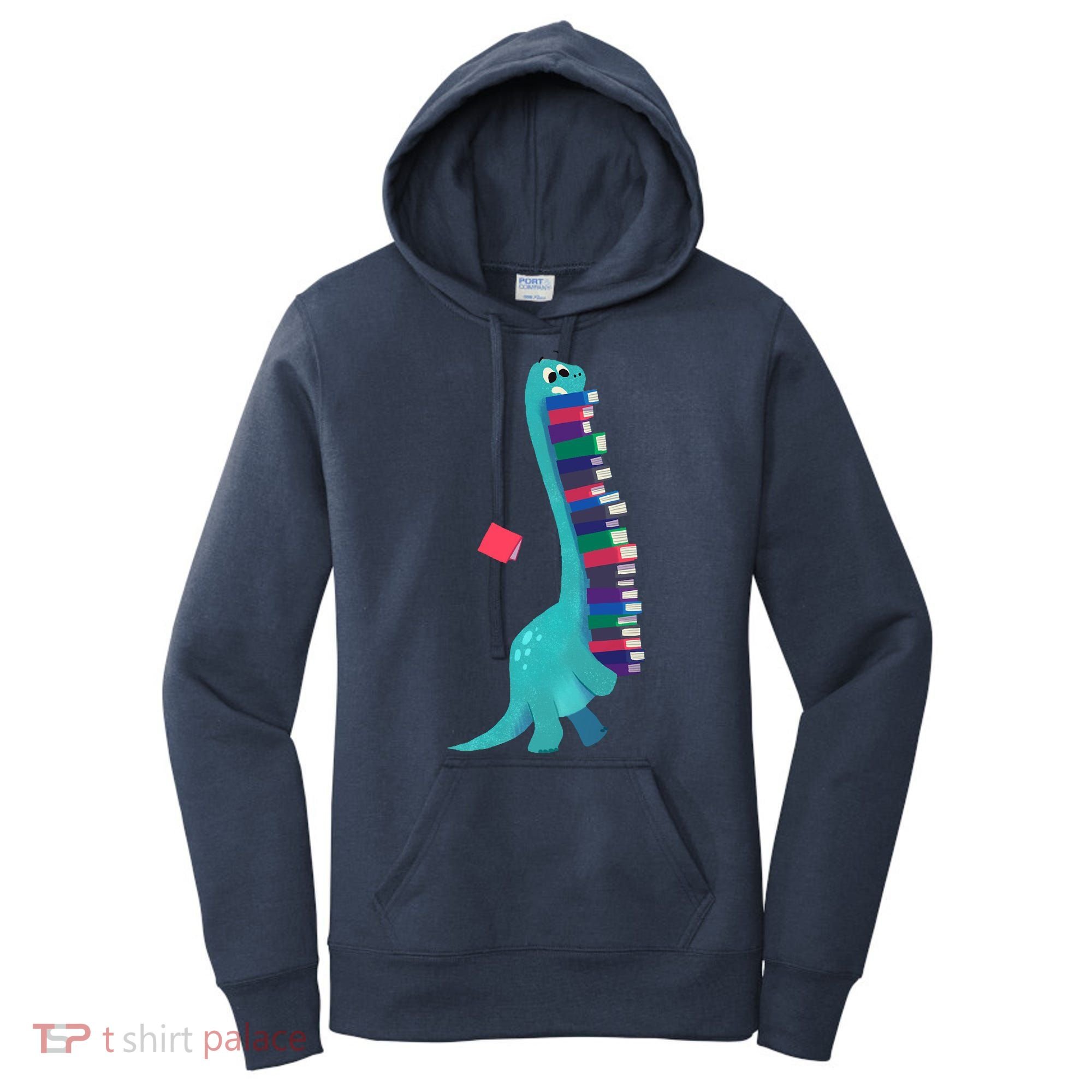 Cute Dinosaur Book Reading Readasaurus Women's Hoodie