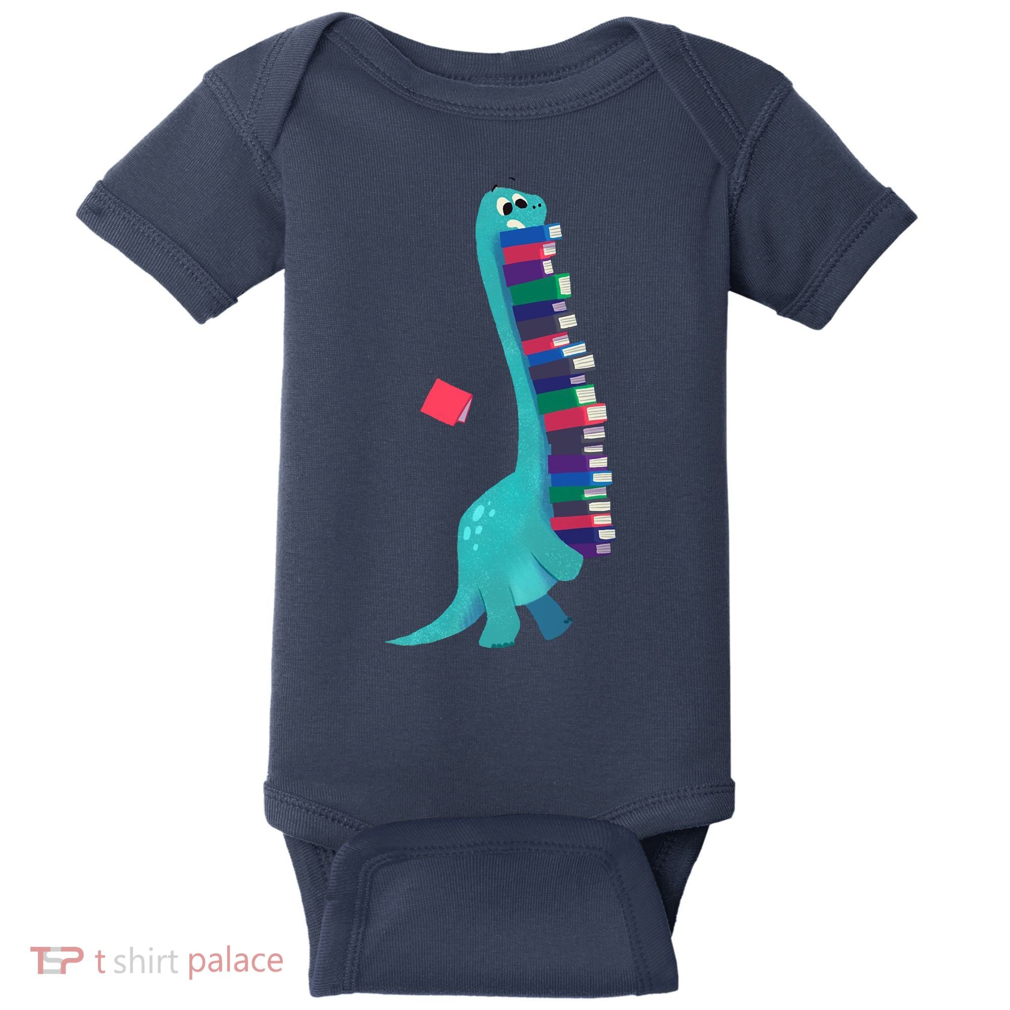 Cute Dinosaur Book Reading Readasaurus Baby Bodysuit