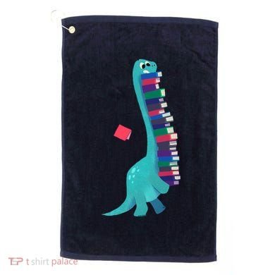 Cute Dinosaur Book Reading Readasaurus Golf Towel