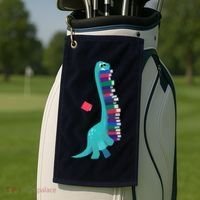 Cute Dinosaur Book Reading Readasaurus Golf Towel thumb 2