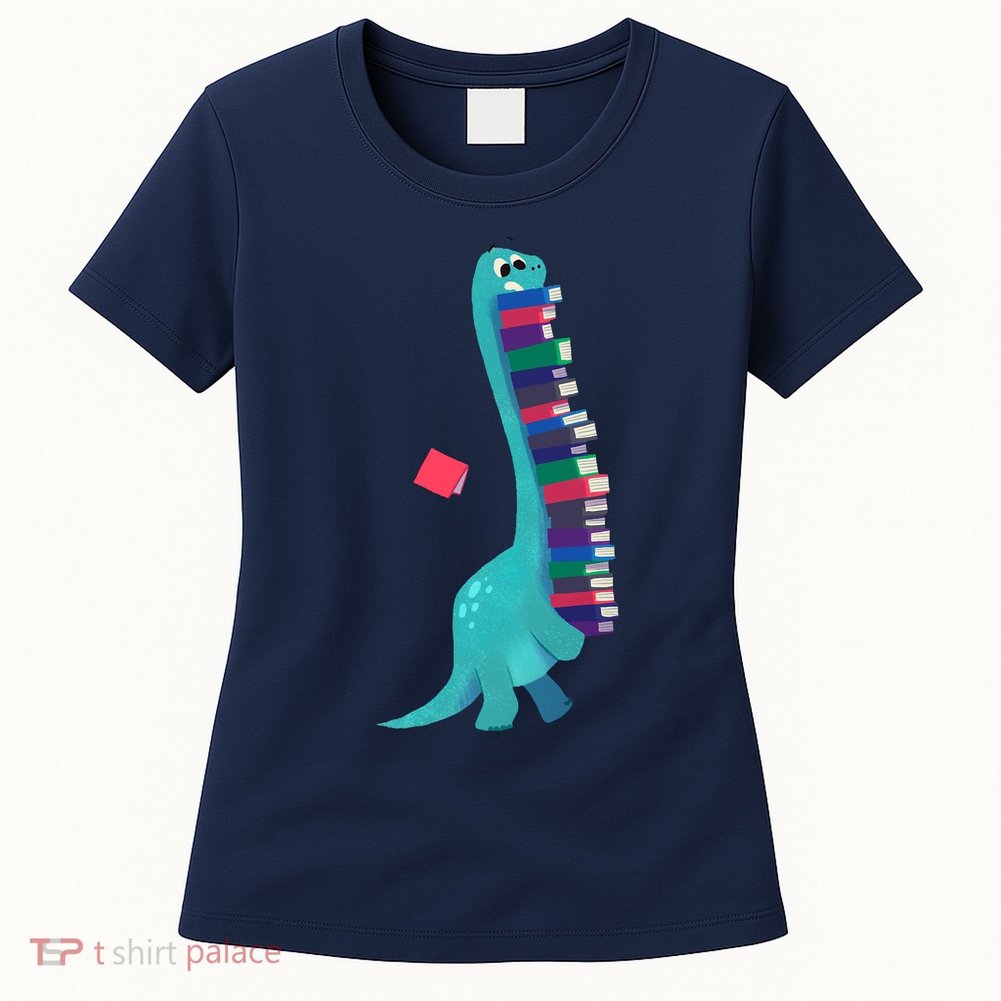 Cute Dinosaur Book Reading Readasaurus Women's T-Shirt