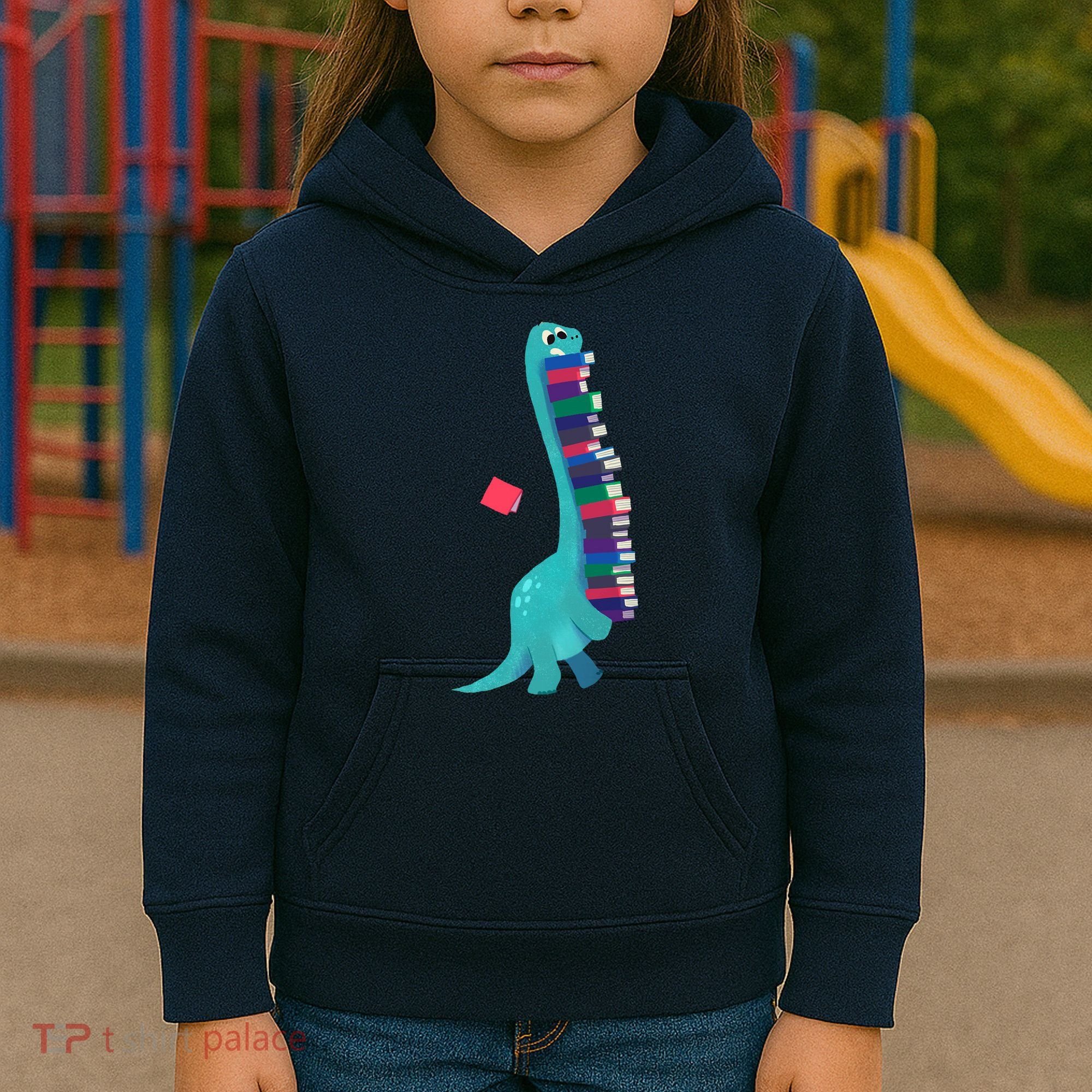 Cute Dinosaur Book Reading Readasaurus Kids Hoodie