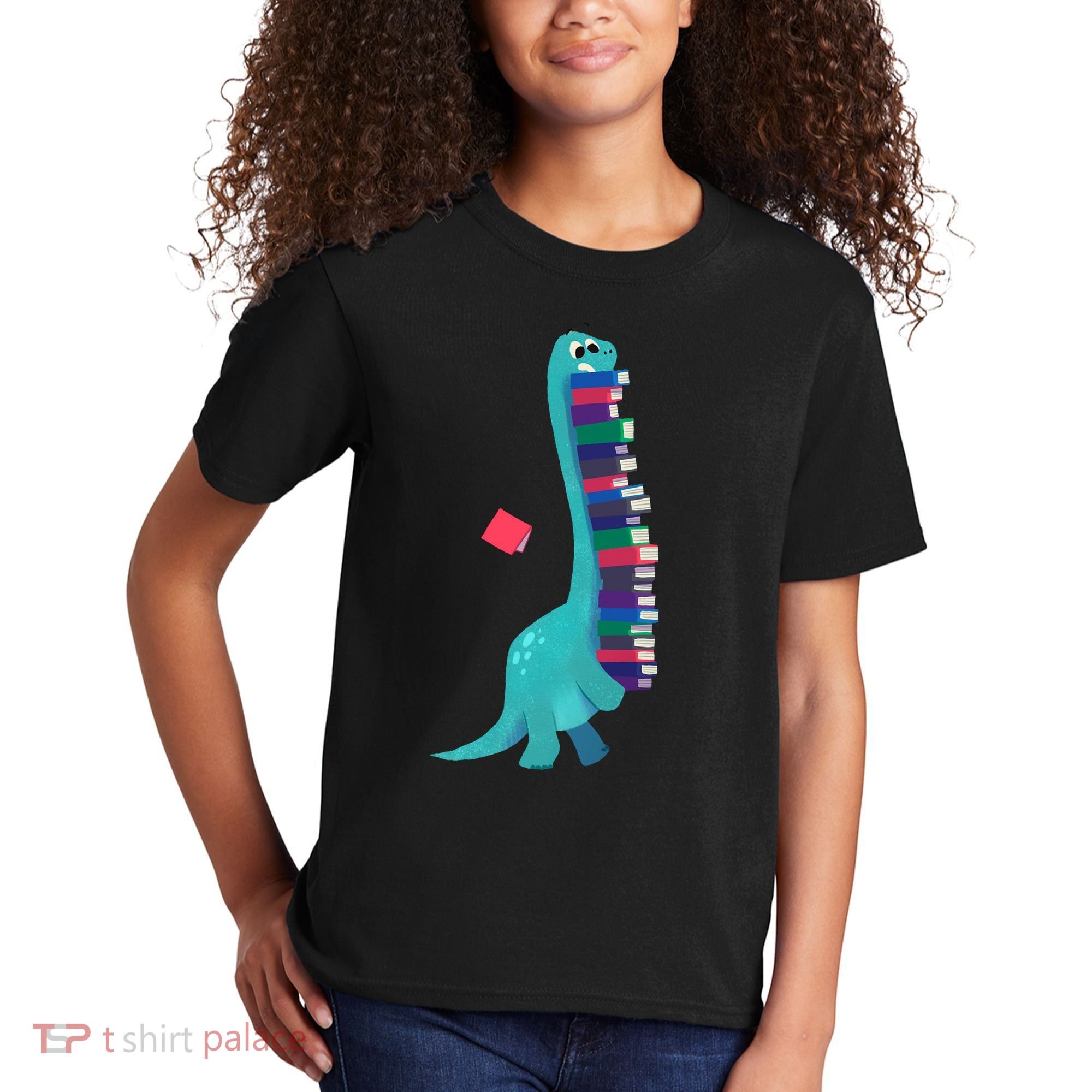 Cute Dinosaur Book Reading Readasaurus Kids T-Shirt