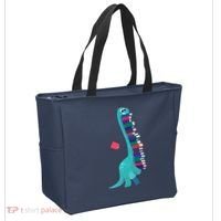 Cute Dinosaur Book Reading Readasaurus Tote Bag thumb 2