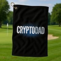 Crypto Dad Bitcoin Cryptocurrency Father Golf Towel thumb 1