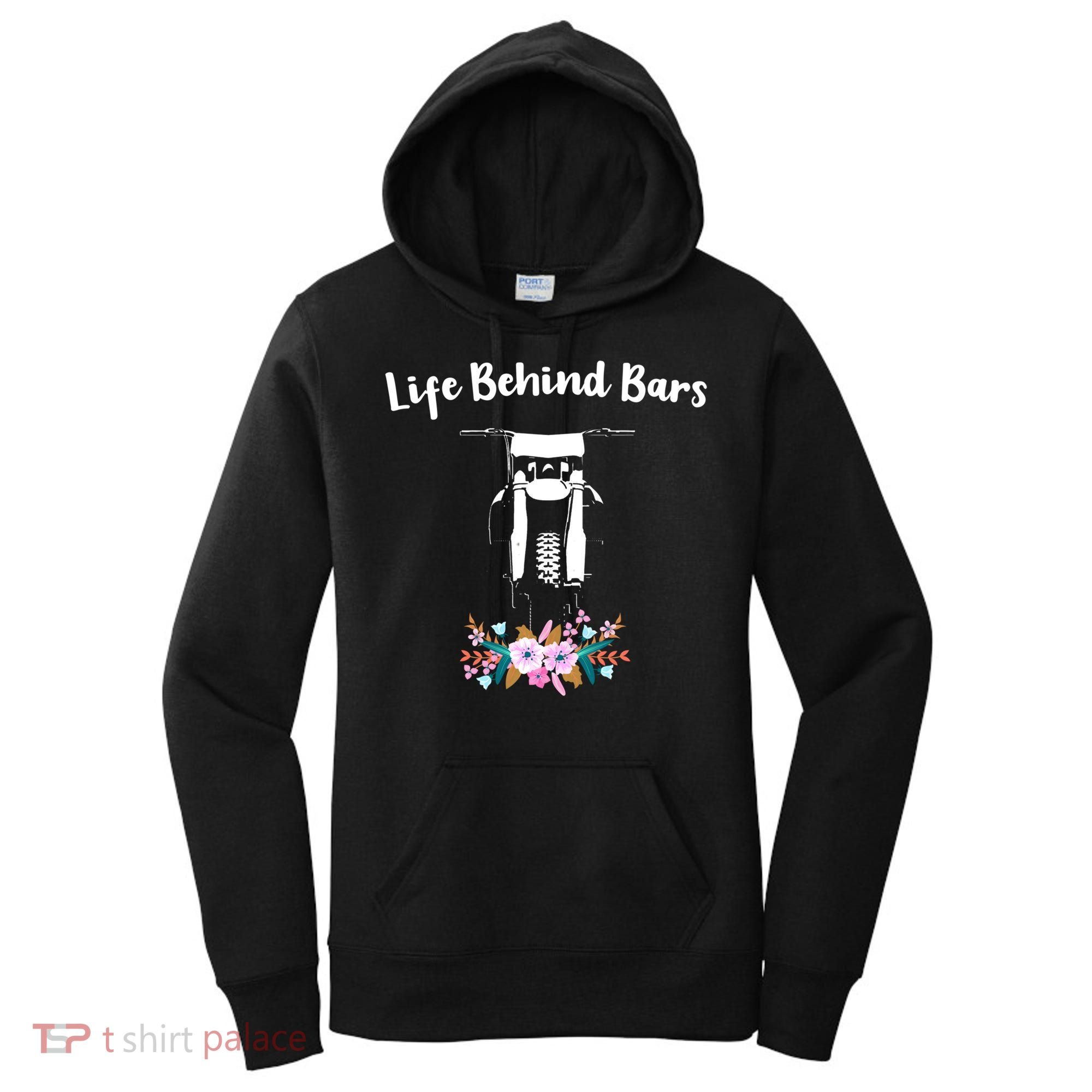 Cute Dirt Bike Floral Life Behind Bars Motocross Gift Women's Hoodie