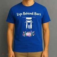 Cute Dirt Bike Floral Life Behind Bars Motocross Gift T-Shirt thumb 3