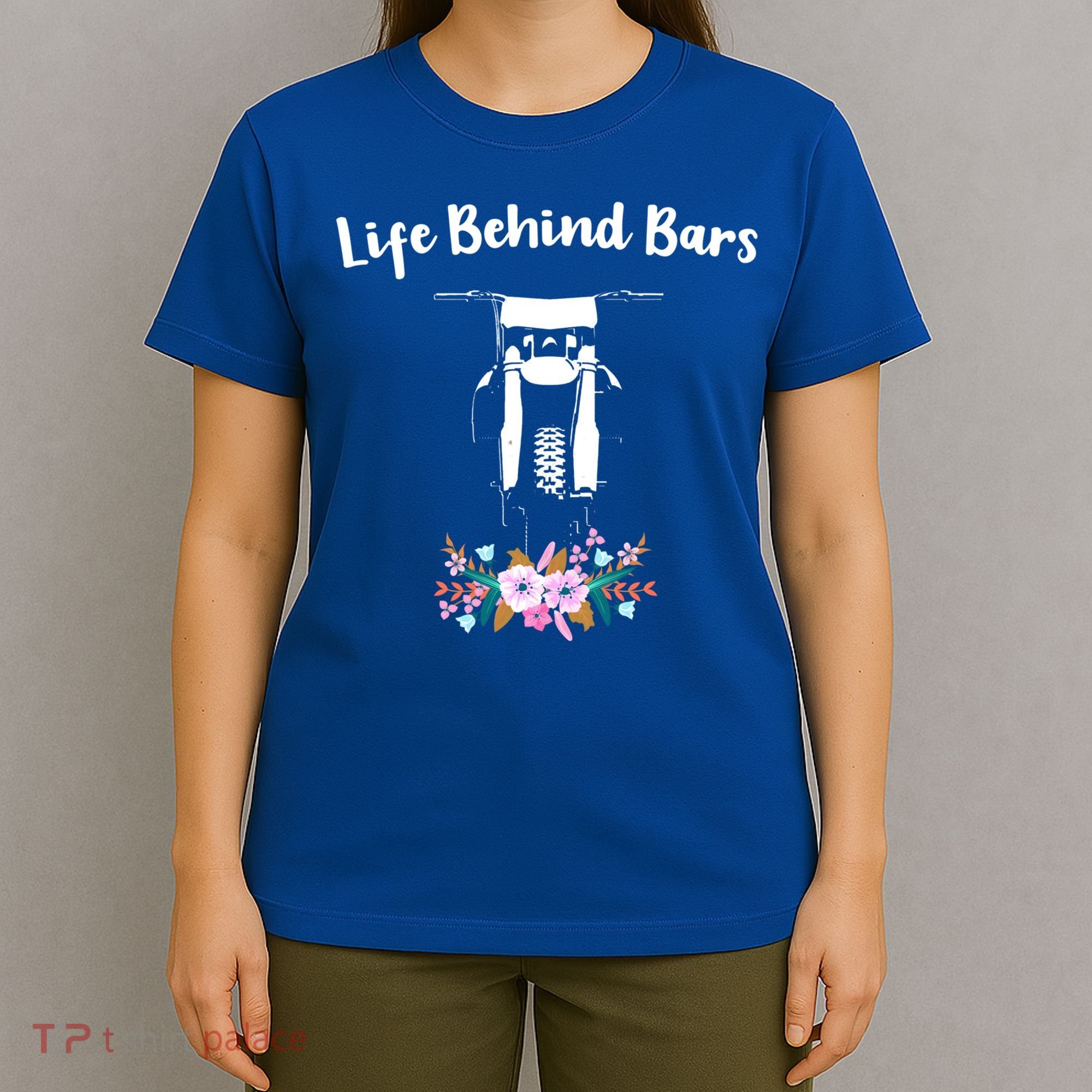 Cute Dirt Bike Floral Life Behind Bars Motocross Gift T-Shirt