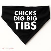 Chicks Dig Big Tibs Gift Funny Workout Leg Day Fitness Gym Gift USA-Made Doggie Bandana thumb 0