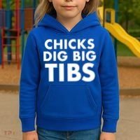 Chicks Dig Big Tibs Gift Funny Workout Leg Day Fitness Gym Gift Kids Hoodie thumb 3