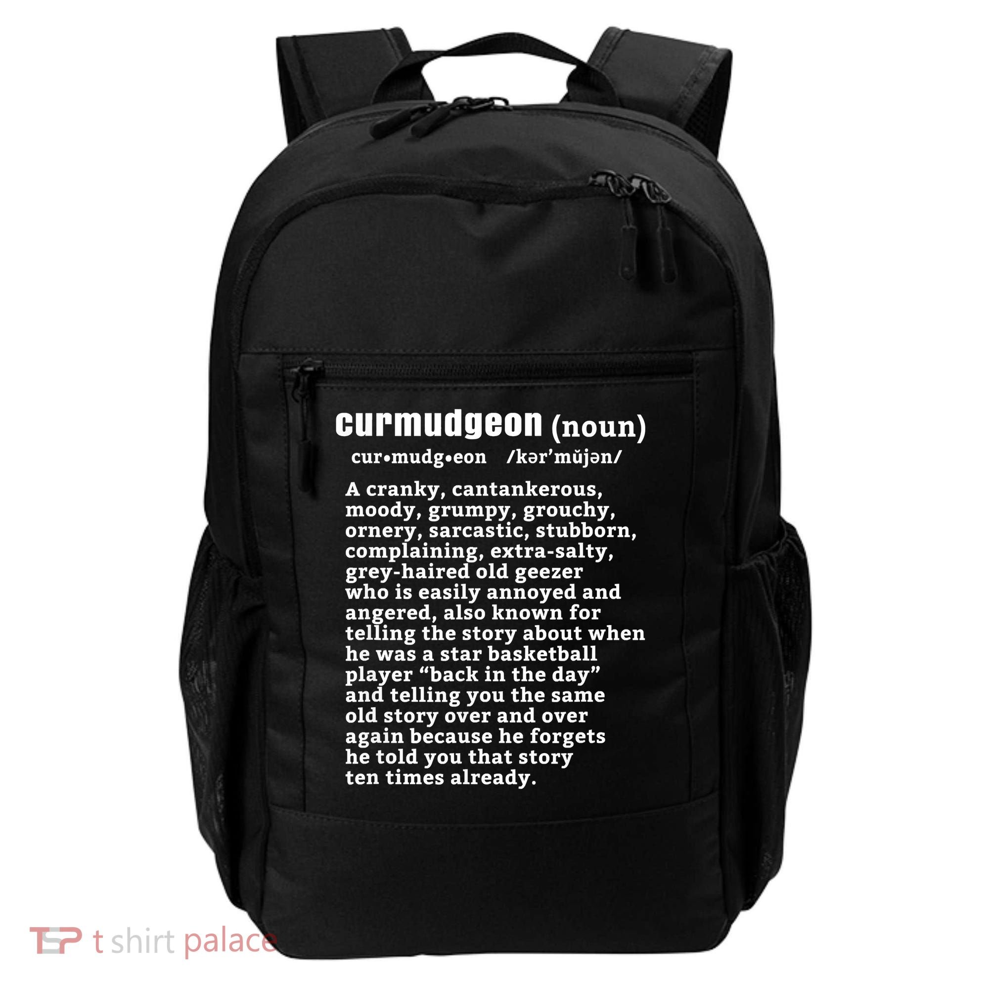 CURMUDGEON Definition Basketball Version Funny Senior Citizens Backpack