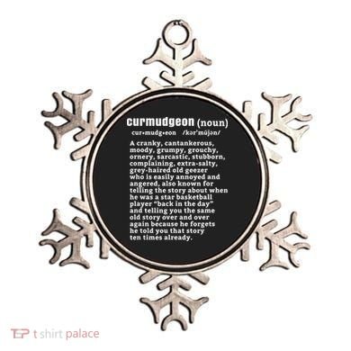 CURMUDGEON Definition Basketball Version Funny Senior Citizens Ornament