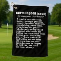 CURMUDGEON Definition Basketball Version Funny Senior Citizens Golf Towel thumb 1