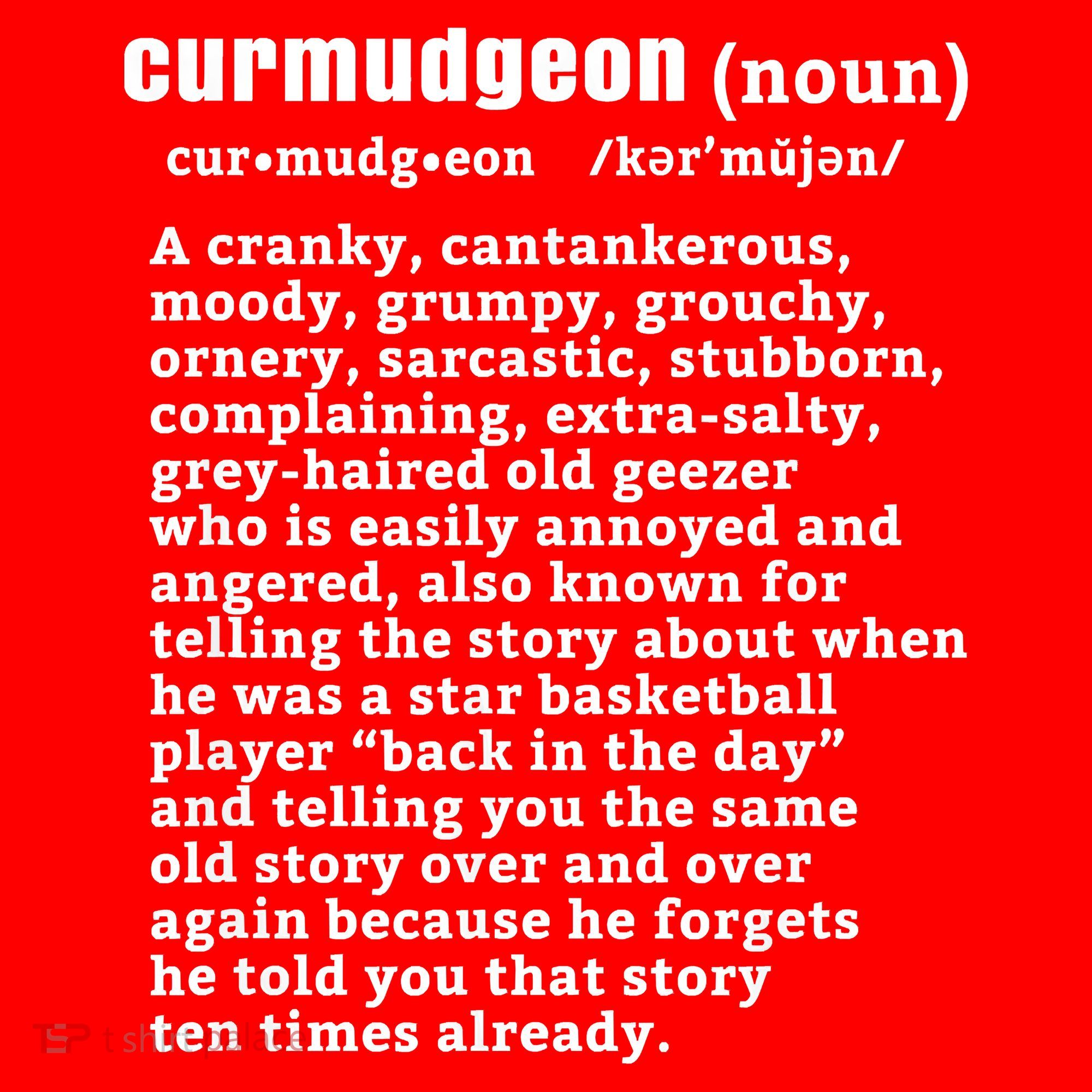 CURMUDGEON Definition Basketball Version Funny Senior Citizens Santa Hat