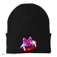 Cute Disco Ball Football Coquette Ribbon Style Beanie thumb 0