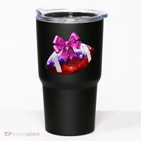Cute Disco Ball Football Coquette Ribbon Style Tumbler thumb 0