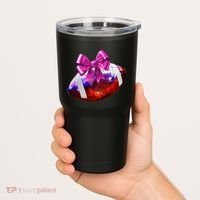 Cute Disco Ball Football Coquette Ribbon Style Tumbler thumb 2