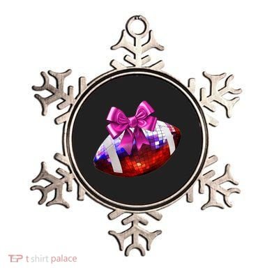 Cute Disco Ball Football Coquette Ribbon Style Ornament
