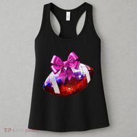 Cute Disco Ball Football Coquette Ribbon Style Women's Tank Top thumb 3
