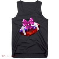 Cute Disco Ball Football Coquette Ribbon Style Tank Top thumb 0