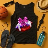 Cute Disco Ball Football Coquette Ribbon Style Tank Top thumb 4