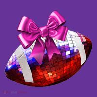 Cute Disco Ball Football Coquette Ribbon Style Hoodie thumb 2